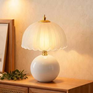 lot 3612 image: LONRISWAY Mushroom Table Lamp - BedroomNightstand, Ceramic, Mini Modern