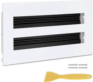 lot 3616 image: 8x4 Modern AC Vent Cover, White Aluminium Linear Slot Diffuser, Low Noise