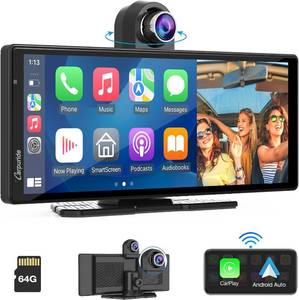 lot 3628 image: Carpuride 4K W903 Wireless CarPlay & Android Auto Dash Cam, 9.3 IPS