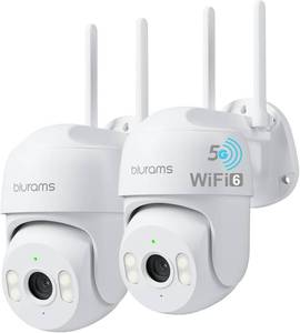 lot 3632 image: blurams 2Pack Outdoor Wired Security Cameras, 2K 360  PTZ, AI Tracking