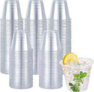 lot 3633 image: Turbo Bee 300 Pack 9oz Clear Plastic Cups, Disposable Crystal Drinking Cups
