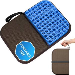 lot 3639 image: WISIMMALL Gel Seat, Travel Cushion 14.5 x 10.5, Foldable for CarChair