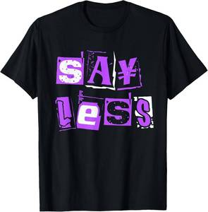 lot 3642 image: Purple Say Less Purple Color Graphic T-Shirt XL
