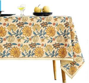 lot 3643 image: ISAENNE Designer Vintage Linen Rectangular Tablecloth,79x55-Estevan B