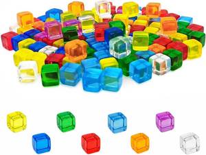 lot 3661 image: Mini 8mm Acrylic Dice Cubes, 160 Pcs Colored Set for Board Games & Crafts