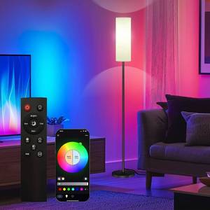 lot 3666 image: Qaubauyt Smart LED Floor Lamp with APP Control, RGB 9W Included 67in