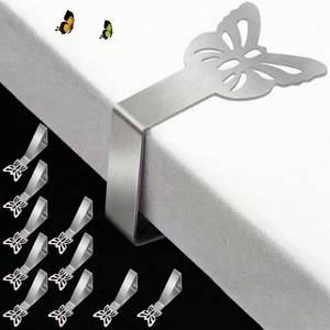 lot 3670 image: Tablecloth Clips for Outdoor Thick Tables, 10 Pack, Heavy-Duty Stainless