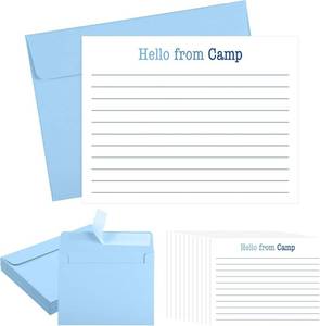 lot 3675 image: Motiskyy 12 Set Camp stationary Cards with Envelopes 5.5x4.25,Classic,Blue