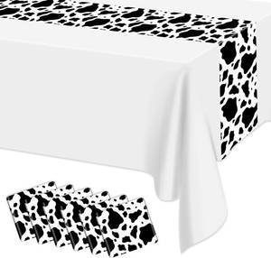 lot 3688 image: 6 Pcs Cow Print Table Runners 14 x 108 in Black & White, Farm Western Decor