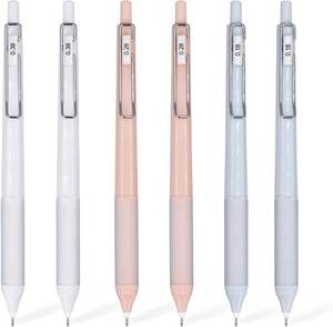 lot 3694 image: 6Pcs Gel Pen Set, Black Ink, Ultra Fine 0.180.280.38mm, Retractable