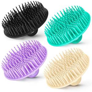 lot 3695 image: 4PCS Hair Scalp Scrubber Massager Brush Head Exfoliator Shower Shampoo Comb