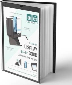 lot 3703 image: STAGEEK 60-Pocket Portfolio Binder Display 120 Pages, 8.5x11