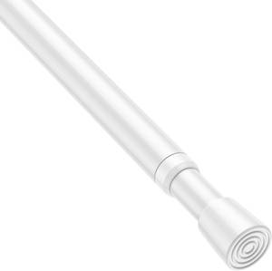 lot 3707 image: 1 Pack Spring Tension Rod, Adjustable 28-45 Inch No Drill, White