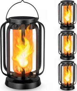 lot 3739 image: Hompavo Gen2 Solar Lanterns Outdoor Lights with Ultra-Real Flame