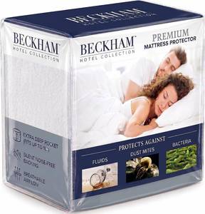 lot 3741 image: Beckham Hotel Collection Mattress Protector - Cotton Blend, Waterproof, King