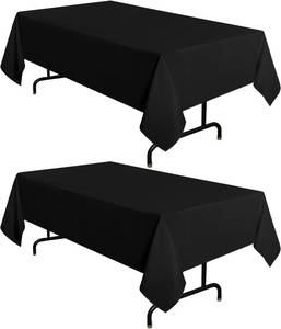 lot 3748 image: sancua 2 Pack Black Tablecloths 60x102 Inch for 6 Feet Rectangle Tables