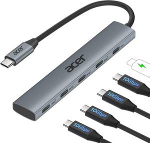 lot 3760 image: Acer 10 Gbps USB C Hub, USBC Splitter with 4USB C 3.2 and 100W PD Port