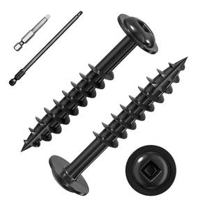 lot 3769 image: Wensilon Black Pocket Hole Screws #8 1-14 135pcs, 1lb, Self-Tapping Bits