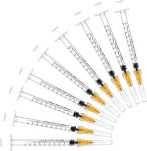 lot 3772 image: 25G 58 Needle with Syringe, 30 Pack, 1ml Luer-Lok Disposable Syringes