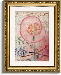 lot 3791 image: VIYYIEA Gold Framed Wall Art Canvas Print Abstract Flower Pink 11x14in