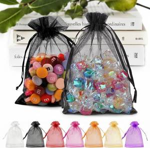 lot 3817 image: ANZNKU 50 PCS Organza Bags 5 x 7, Black Small Mesh Gift Bags Drawstring