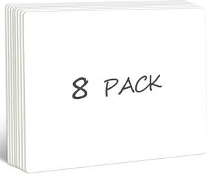 lot 3820 image: 8 Packs Small Whiteboards, Double-Sided Dry Erase Boards, 12x9 in