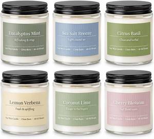 lot 3823 image: Scented Candles Gift Set,6 Pack Spring Summer Soy Wax Aromatherapy Candles  Missing 1 candle unused