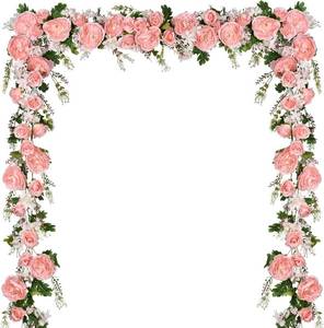 lot 3827 image: Lvydec 2 Pack Artificial Peony Garland - 6ft Silk Pink Flower for Wedding