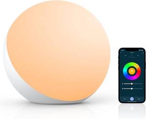 lot 3833 image: Hifree Smart Table Lamp, Dimmable, AppVoice Control, RGB Color Changing