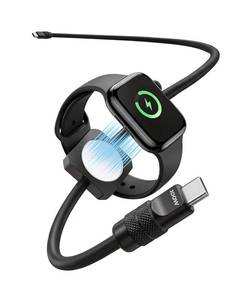 lot 3842 image: chubbycable 2-in-1 Silicone USB C Cable for Apple Watch Charger, Black 4FT
