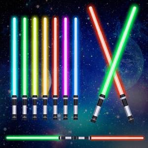 lot 3844 image: OSDUE Light Up Saber with Sound, 2 Pack, 7 Colors, Retractable Lightsaber