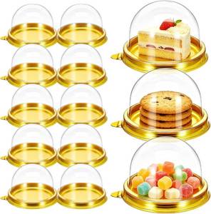 lot 3850 image: 50 Pack 3 Mini Cake Containers, Clear Cupcake Boxes with Dome Lids