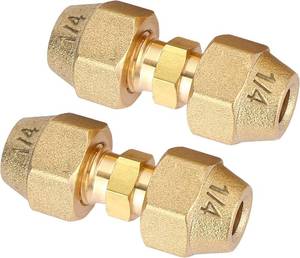 lot 3855 image: A.I.FORCE 2 Packs 14 Flare Nut, Brass Pipe Extension Joint Connectors