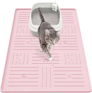 lot 3867 image: Silicone Cat Litter Mat, 34 X 25 Litter Box Mat, Pink
