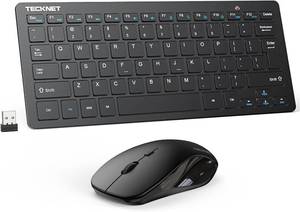 lot 3889 image: TECKNET Wireless Keyboard & Mouse Combo, 2.4G Mini Cordless Set, 1600 DPI