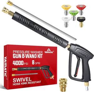 lot 3932 image: YAMATIC Pressure Washer Wand with Stainless Steel Extension Lance 4000PSI