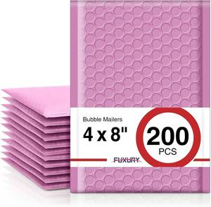 lot 3935 image: Fuxury Bubble Mailers 4x8 Padded Envelopes 200 Pack Pinkish Purple