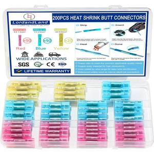 lot 3938 image: 200 Pcs Heat Shrink Butt Connectors Kit, Waterproof Insulated MarineAuto