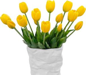 lot 3948 image: 15 Pcs Yellow Artificial Tulips, UV-Resistant Faux Tulips for Outdoor Decor
