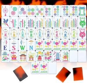 lot 3953 image: Simgoing 160 Pcs American Mahjong Tiles Engraved, Modern, Tortoiseshell