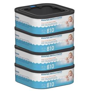 lot 3954 image: Jumbo Square Refills for Diaper Genie pails, 810 diapersrefill, 4 packs