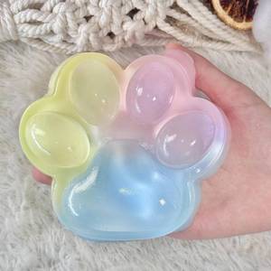 lot 3957 image: Big Taba Squishy Cat Paw 5in Large Squeeze Toy for Stress Relief, Tri-Color