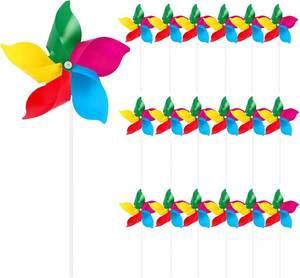 lot 3959 image: 10 Pack Rainbow Pinwheels Kids Outdoor Outdoor Decorations for Garden