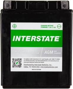 lot 3960 image: Interstate Batteries YTX14AH-BS Powersports Battery 12V 12Ah 210CCA AGM