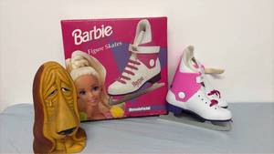 lot 316 image: Barbie new ice skates and vintage dog