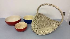 lot 350 image: Very old bowls and basket