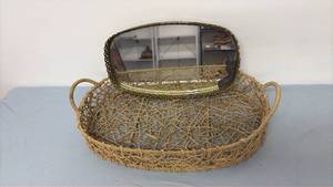 lot 358 image: Basket and vanity mirror