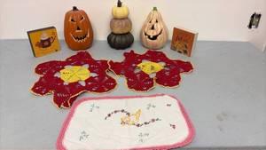 lot 363 image: Doilies, needlepoint, fall decor