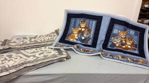 lot 364 image: King size pillow shams and cat picture