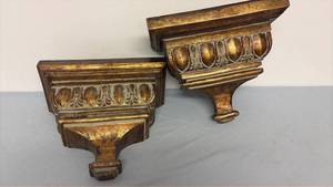 lot 374 image: Cast iron wall shelves